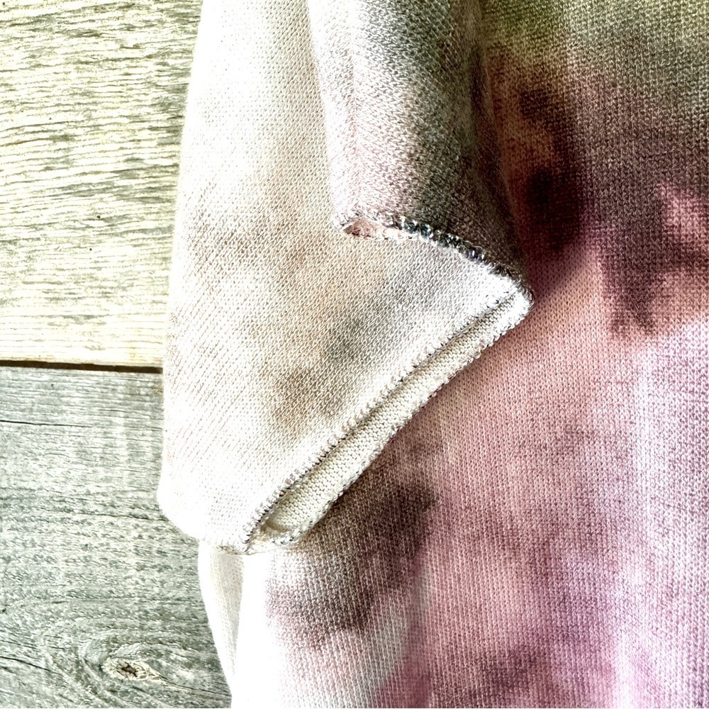 Angela Mara Women's Watercolor Tie Dye Top L Pink Made in Italy Lagenlook Artsy‎ - Picture 3 of 7